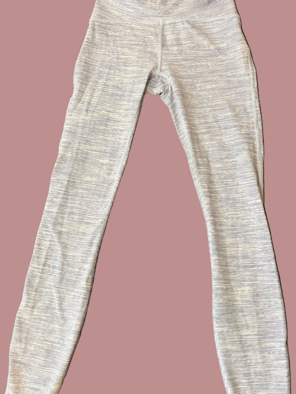 lululemon High Times Pant Leggings Size 2 Blue White Stripe Mesh Nylon Lycra